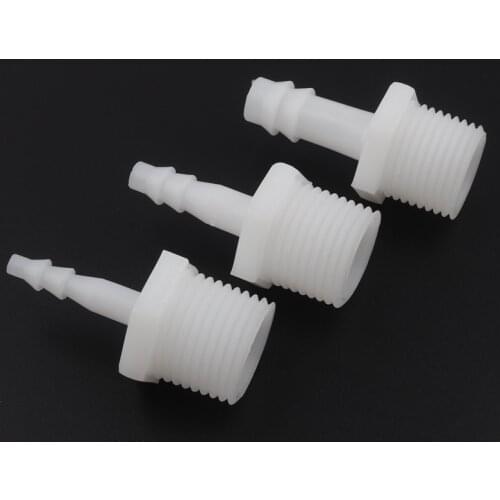100pcs/lot G1/2 Male Thread To 4~20mm Food Grade PE Straight Connectors Aquarium Fish Tank Adapter Air Pump Aerator Hose Joints