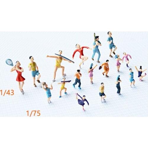 12Pcs/Set 1:43/1:75 Scale Figures Model Sports People Model Sand Table Toys Gifts for DIY Hobbies