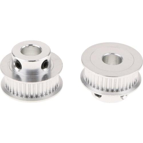 2 Pieces Aluminum Alloy GT2 36 Teeth Timing Belt Pulley for 6mm Belt 3D Printer Accessory 8mm Bore