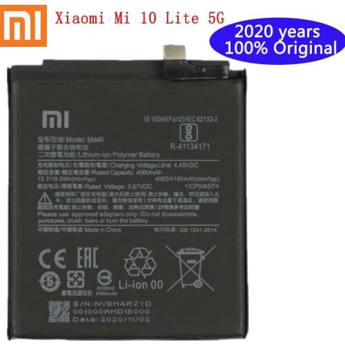 2020 years Xiao Mi 100% Original BM4R Battery For Xiaomi Mi 10 Lite 5G BM4R Genuine Replacement Phone Battery 4160mAh