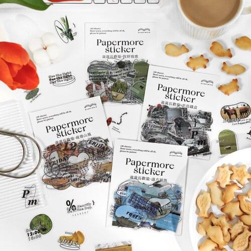 40 pcs Creative Daily Life English Phrases Stickers Travel Painting Journal Stickers Scrapbooking Craft Diary Album Decorative