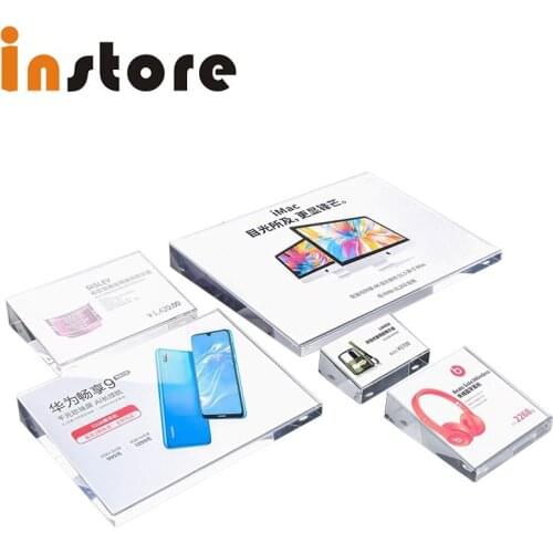 5 Pcs A4 A5 A6 Mobile Phone Acrylic Display Stand Acrylic Price Tag Holder Universal Crystal Cellphone Sign Display Stand