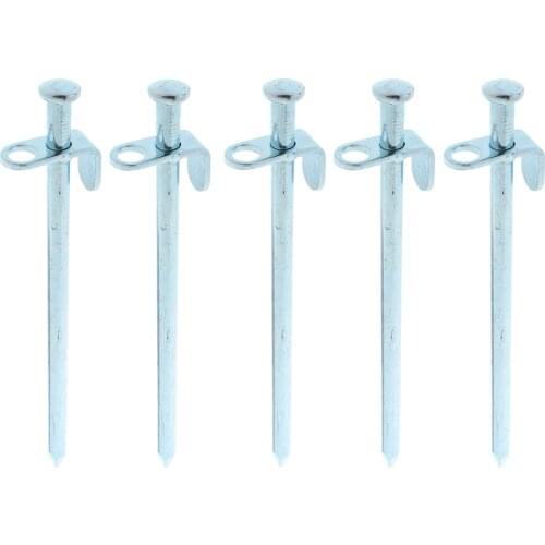 5pcs Heavy Duty Rust-Free Galvanized Steel Outdoor Camping Tent Pegs Kit Rocky/Hard Ground Stakes
