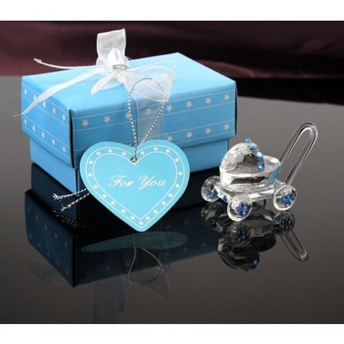 50pcs Crystal baby stroller Baby Shower Christening Favor Girl Boy Carriage Party Wdedding Game Decorations Crystal Craft