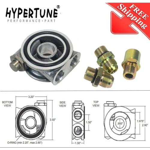 Free Shipping OIL COOLER FILTER SANDWICH PLATE THERMOSTAT ADAPTOR 3/4" 16- UNF With AN10 fitting Oil filter Sandwich Adapter