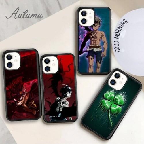 Black Clover anime Phone Case for iPhone 11 12 Pro Max mini X XR XS SE 2020 5 6S 7 8 Plus Samsung Galaxy S8 S9 S10 Cover shell