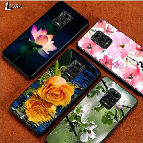 Beauty Floral Rose for Redmi K30 K30S K30T K20 10X 9i 9 9A 9C GO 8A 8 7 6 6A 5A 4X S2 Pro Plus Ultra Black Phone Case