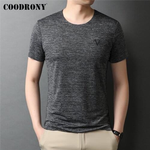 COODRONY Brand Summer New Arrival Fashion Casual O-Neck Short Sleeve T Shirt Men Seamless Process Soft Tee Tops Clothing C5284S