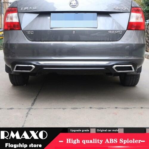 For Skoda Rapid ABS Rear Bumper Diffuser Bumpers Protector For 2017-2018 Rapid Body kit bumper rear lip rear spoiler
