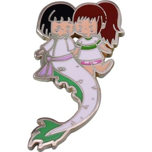 Spirited Away Chihiro & Haku enamel pin Studio Ghibli anime jewelry
