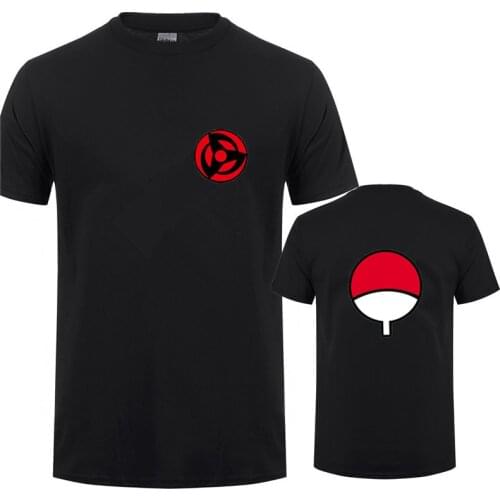 The Uchiha Clan T Shirt Men Anime Naruto T Shirts New Summer Short Sleeve O-neck Cotton Uchiha Sasuke T-shirt Tops