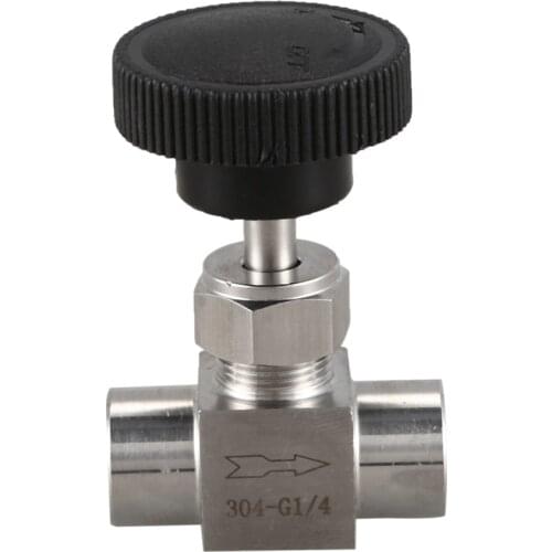 1/4 inch BSP Equal Female Thread SS 304 Stainless Steel Flow Control Shut Off Needle Valve