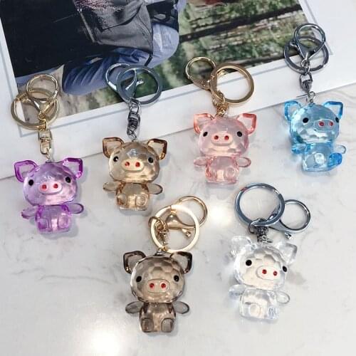INS Cartoon Acrylic Keychain Creative Pig Men and Women Car Bag Key Ring Pendant Wholesale