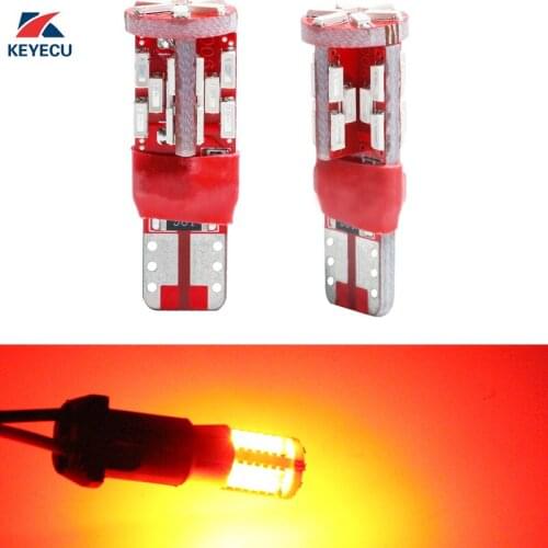 KEYECU 2x T10 194 168 W5W Red 30SMD 4014 LED Lights Bulb For Car Replacement Bulbs Backup Reverse Side Marker Clearance Light