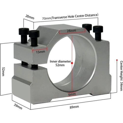 CNC Spindle Motor Mount 52mm 57mm 65mm 80mm Bracket Spindle Fixture for DC Air Cooling Water Cooled Spindle