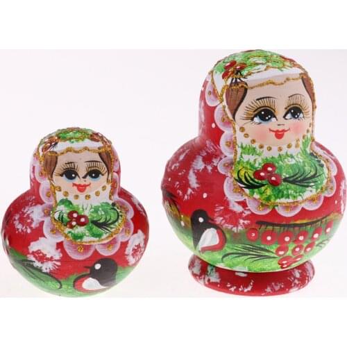 MATRYOSHKA DOLLS WOODEN RUSSIAN NESTING DOLLS STACKING DOLL SET OF 10