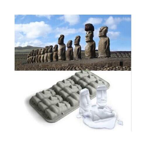 Moai Stone Statues Ice Cube Tray Ice Cream Makers DIY Mould Pudding Jelly Mold Silicone Bar Party Drink
