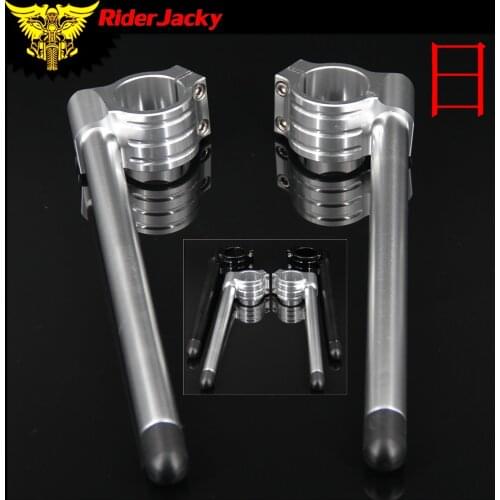Moto Guidon Course Reglable CNC 31/32/33/35/37/39/41 / 51mm Clip Sur Ons Fourche Guidon Poignee Bar Cafe Racer Moto