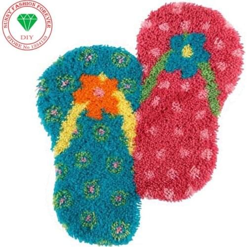 Latch hook rug kits crochet hooks embroidery thread kitchen carpets and rugs Stitch threads Carpet embroidery yarn for knitting