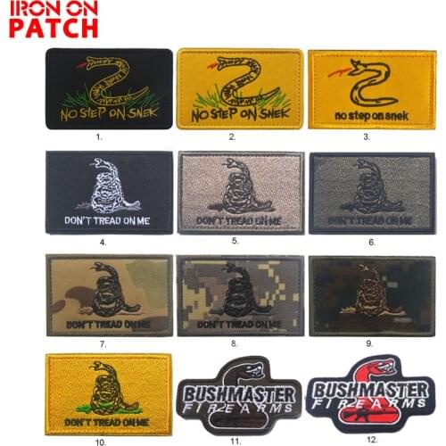 No Step On Snek Embroidery Patch Army Tactical Patch Emblem Appliques Embroidered Badges Snake Dont Tread On Me Military