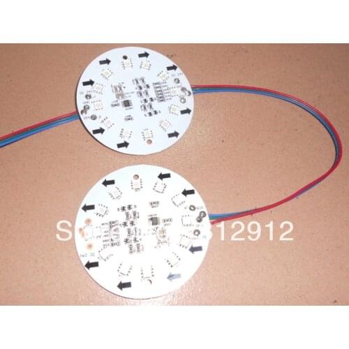 Non-waterproof DC24V WS2811 pixel module, with 12pcs 5050 RGB SMD LED,85mm diameter pcb,20pcs a string