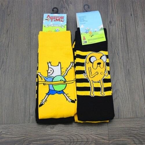 Cute anime cartoon Adventure Socks yellow Street Cosplay Cotton Comics Women Men Sock Party Novelty Funny autumn halloween 2018
