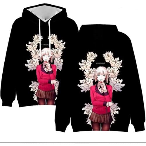 2021 Hoodie New Anime Kakegurui Cosplay Costume 3D Hoodie Jabami Yumeko Boys/girls Igarashi Sayaka Sweatshirt Casual Clothing