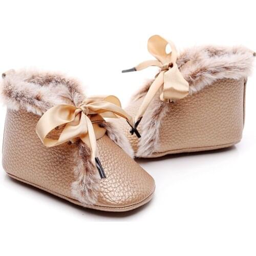 New Arrivals 2021 Newborn Baby Boy Girl Shoes Winter Warm Plush First Walkers Moccasins PU Soft Sole Infant Toddler Crib Shoes