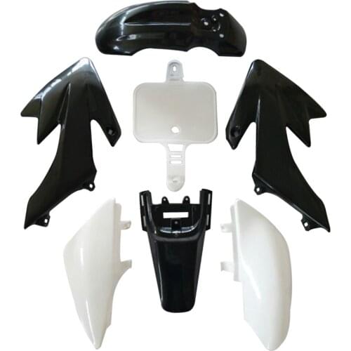 7Pcs Plastic Fairing Blackand White color for Motorcycle Honda CRF XR 50 Car Motorcycle Bike Exterior Accessories Car Styling