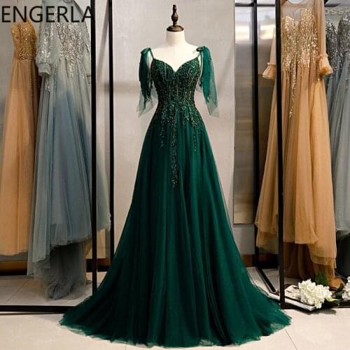 Prom Dresses 2021 Vestidos De Gala Sexy Deep V-Neck A-Line Lacing Back New Evening Party Gown Dress