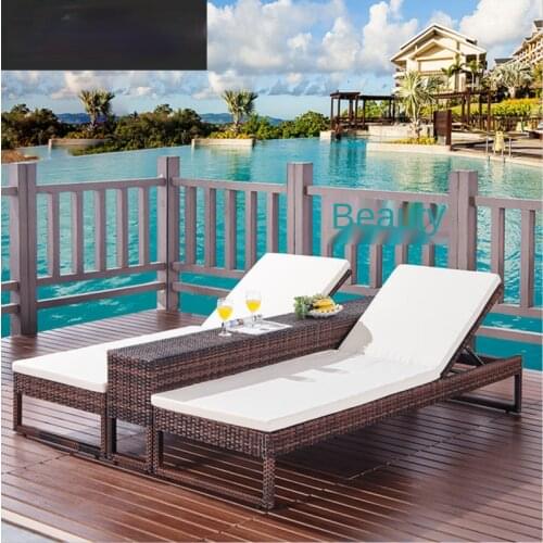 Rattan chair villa leisure courtyard seaside swimming pool folding terrace rattan beach chair customization