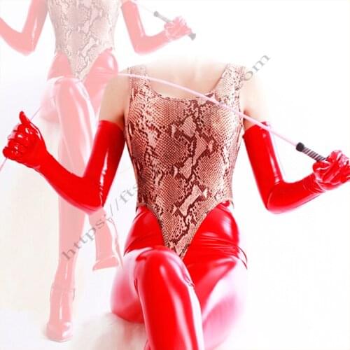 High Quality Adult Sexy Black/Red Long Gloves Latex Ammonia Mitten Shiny Metallic Datex Gloves Unisex Cosplay Party Accessory