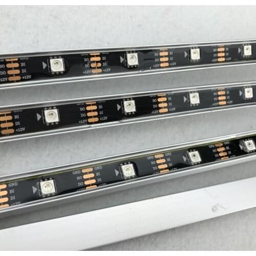 WS2815 addressavke 1M long DC12V 30LEDs led digital bar light;IP68 rated,U type alu shell;black pcb