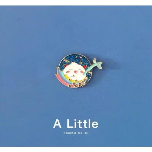 Japanese Cartoon Gnocchi Metal Badge Lovely Brooch Lapel Pins Badge Kids Women Charms Jewelry Accessories Couple Gift