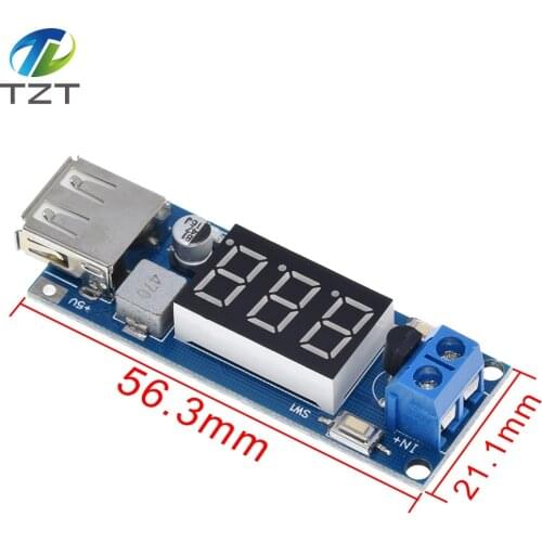 TZT DC-DC Step Down Module Two-wire Voltmeter 5 V USB Charger or Power Supply Input 4.5V-40V Output 5V/2A