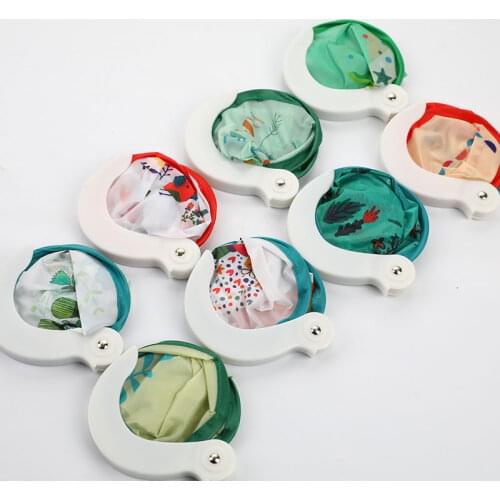1pc Portable Folding Fan with Handle Cartoon Circular Fan Mini Pocket Cloth Fan Women Summer Round Fan Creative Party Gift