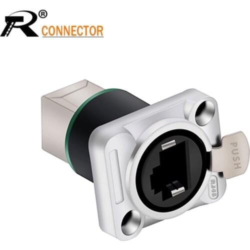 1Pc RJ45 Aviation Female Socket RJ45 Connector Panel Mount Chassis 8p8c RJ45 Network Connector Normal Styles