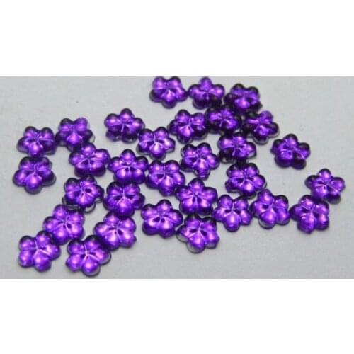 1200pcs Dark Purple 4mm Acrylic FlatBack Mini Flower bead Decorative diy Accessories