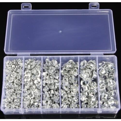 245PCS Zinc Plated Four Pronged T Nuts M3/M4/M5/M6/M8/M10 Blind Inserts Nut For Wood Furniture