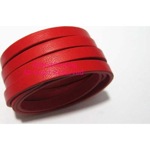 5x2mm Red leather cord Pure red 5mm flat leather cord