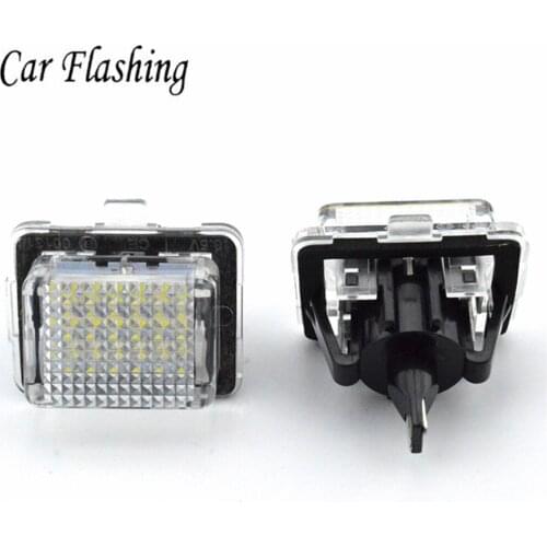 Car flashing 2PCS Error Free 12V 18 SMD Car LED White License Number Plate Light Lamp For Mercedes/Benz W204 W221 W212 W216