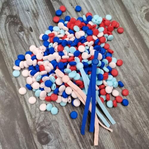 100pcs 10mm Flat Adjustment Buckle Beads Silica Gel Bottons for Mask Elastic Cord Stopper Rope Lock DIY Strap Cord End