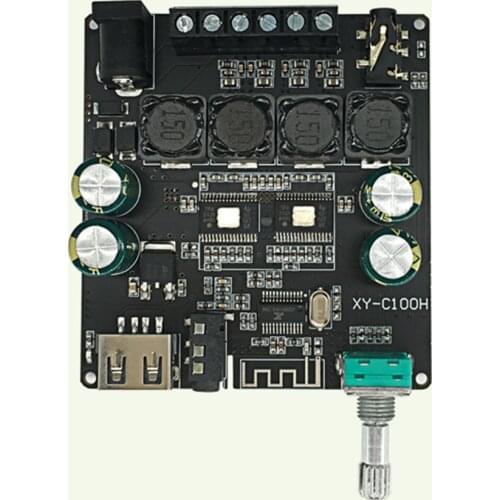 1PC XY-C100H HIFI 100WX2 TPA3116D2 Bluetooth 5.0 High Power Digital Amplifier Stereo Board AUX USB AMP Amplificador Home Theater