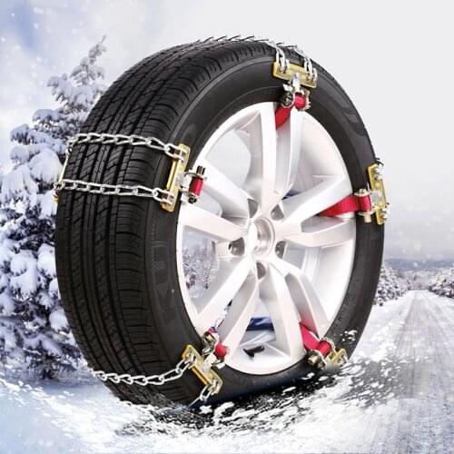 1PCS Double Manganese Steel Snow Chains Car Tires Anti-skid Chain Auto Car Tire Anti-skid Belt For Snow Ice Road Sand Road
