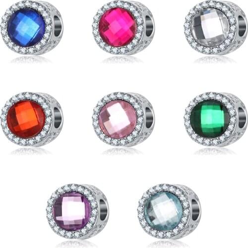 DIY European Beads Crystal Rhinestone Exquisite Beads Charms for Bracelet Necklace Blue Pink White Rose Red Jewelry Making