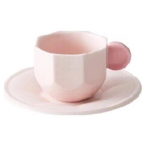 Porcelain Luxury Tea Coffee Cup European Pink Bone China Tea Cups Set Japanese Cute Chicara Porcelana Home Drinkware AB50BZ
