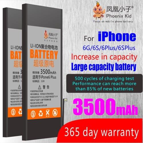 Phoenix Kid Original Suitable For iPhone 5 5S SE 6 6S 7 8 G Plus XR XS MAX Mobile Phone Battery Replacement,Real Large Capac