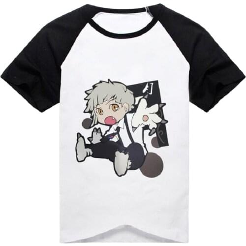 Unisex Cartoon Bungo Stray Dogs T-shirt Tee TShirt Harajuku Dazai Atsushi Nakajima t shirt Tee Tops t-shirt
