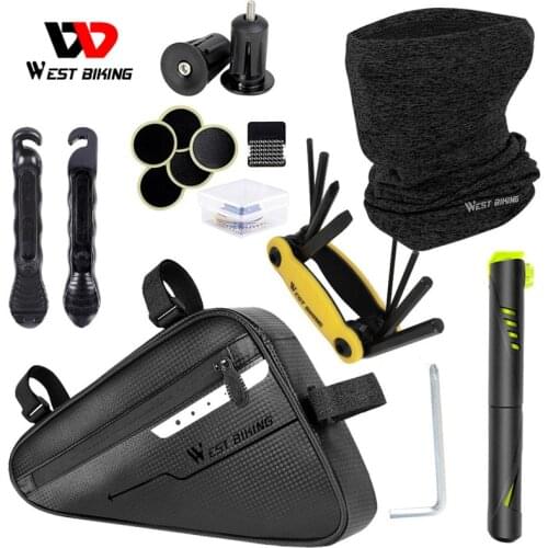 Bicycle Tools Kit Include Bike Pump Bag Tools Outdoor Cycling Equipment MTB Triangle Pannier Repair Tool Package Bike Tube Bag