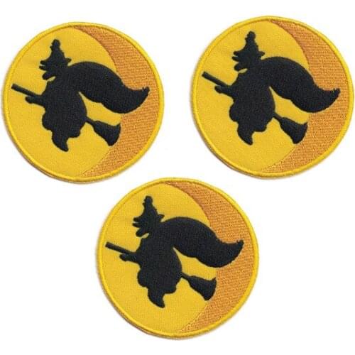 200pcs/lot Round Embroidery Patch Witch Vintage Gold Backpack Clothing Decoration Accessories Diy Iron Heat Transfer Applique
